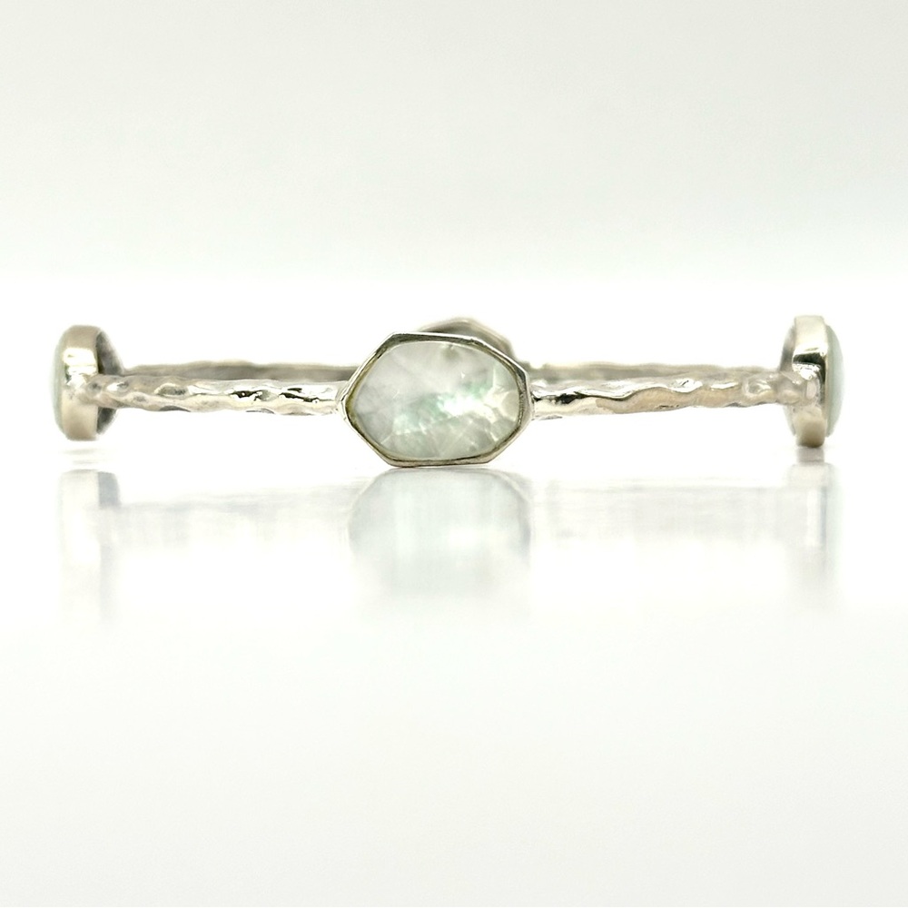 Silpada Retired B2383 “ Four Moons” Mother Of Pearl Silver Bangle Bracelet